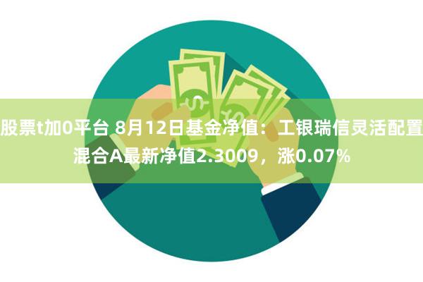 股票t加0平台 8月12日基金净值：工银瑞信灵活配置混合A最新净值2.3009，涨0.07%