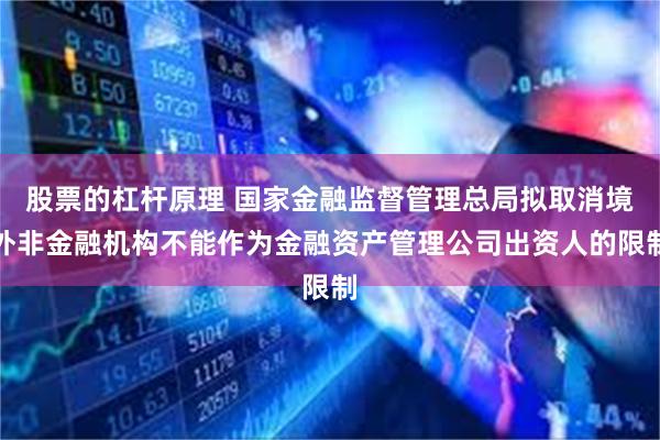 股票的杠杆原理 国家金融监督管理总局拟取消境外非金融机构不能作为金融资产管理公司出资人的限制