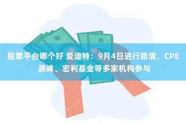 股票平台哪个好 爱迪特：9月4日进行路演，CPE 源峰、宏利基金等多家机构参与