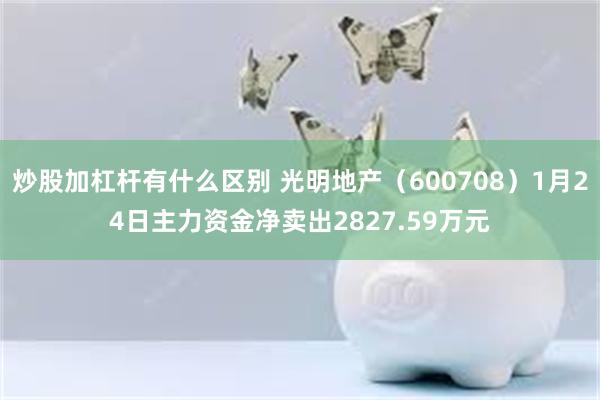 炒股加杠杆有什么区别 光明地产（600708）1月24日主力资金净卖出2827.59万元